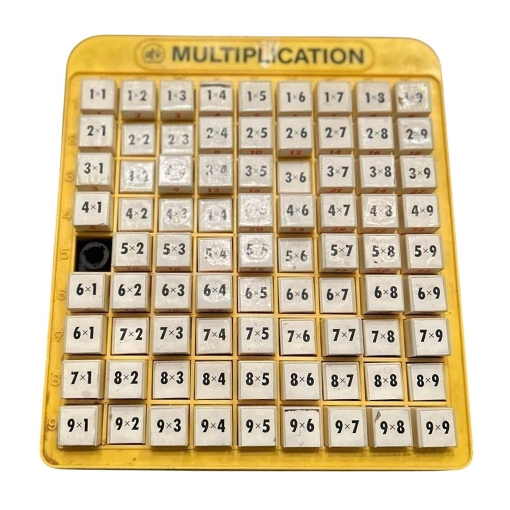 Vintage Toy Multiplication Table Kids Yellow Educational STEM Math Missing Piece